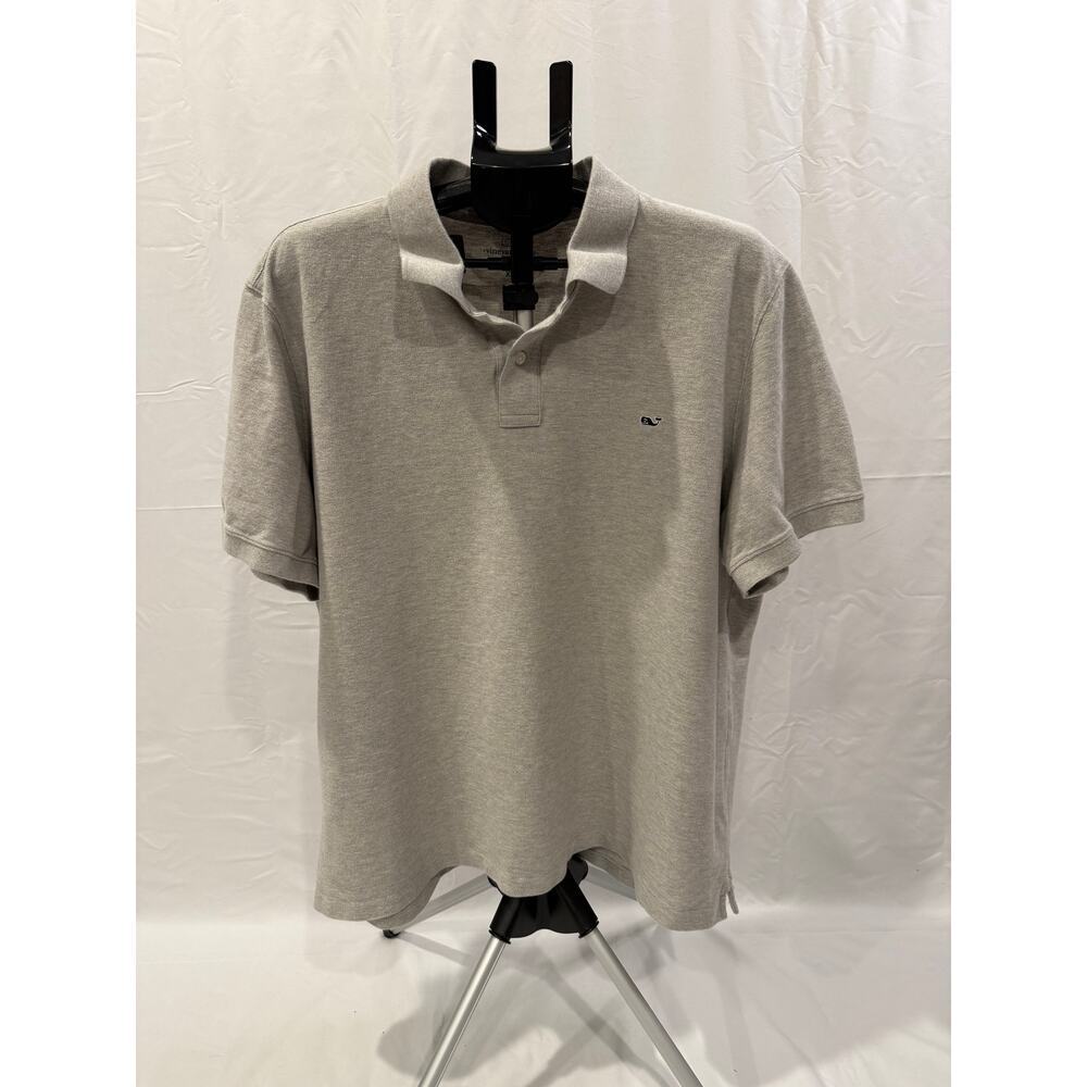 Vineyard Vines Men’s Classic Grey Polo XXL – Embroidered Whale Logo‎